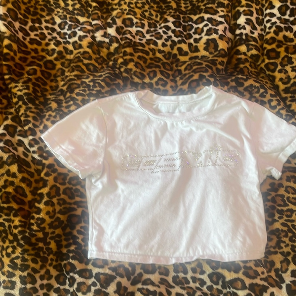 Y2K blinged  out cosmic crop top